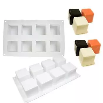 8 сетчатая форма для шоколада, квадратный силиконовый торт, кухонный противень для выпечки желе 295*170*50mm