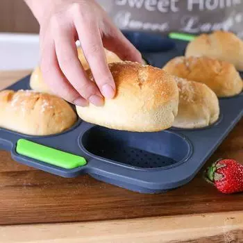 8 сеток, антипригарная силиконовая форма для торта, форма для французского хлеба, термостойкая форма для гамбургеров, кексов, поднос, кухонная форма для кексов, сделай сам, форма для выпечки чёрный