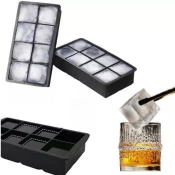 8 сеток большой лоток для льда виски коробка большой пищевой силиконовый кубик льда квадратный лоток форма для самостоятельного изготовления кубиков льда для бара паба вино модель