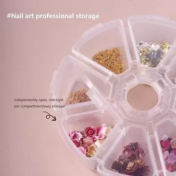 8 сеток, регулируемый ящик для хранения украшений для ногтей, чехол, независимый держатель для таблеток с крышкой, инструмент для хранения 1Pcs