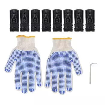 8 Sets 28mm T Shape Pipe Clamp with Bolts and Nuts Metal End Rail Clamps for Chain Link Fence Handra