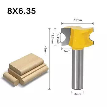 8 shank positive semicircular cutter ball milling cutter stick milling cutter positive semicircular cutter engraving machine woodworking milling Positive Semicircle 8 * 1/4