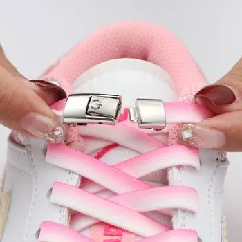 № 8. Шнурки для обуви без завязок. Эластичные пружинные шнурки с замком. Ленивые шнурки для кроссовок. Для детей и взрослых. Легко носить и снимать. Плоские шнурки. 100cm