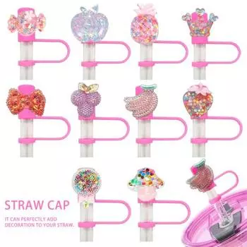 8 шт., 10 мм, чехол для фруктовой соломинки, пищевой многоразовый пыленепроницаемый стакан, 30/40 унций, соломенный наконечник, заглушка, топпер, защитная чашка, аксессуары A
