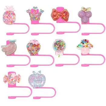 8 шт., 10 мм, чехол для фруктовой соломинки, пищевой многоразовый пыленепроницаемый стакан, 30/40 унций, соломенный наконечник, заглушка, топпер, защитная чашка, аксессуары A