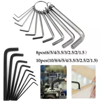 8 шт. 10 шт. 1,5-10 мм мини-шестигранник с шестигранной головкой для ключей, набор гаечных ключей, набор отверток, инструмент из легированной стали 8pcs