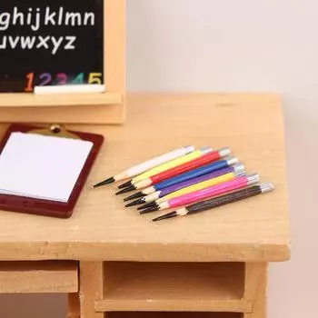8 шт. 1:12 кукольных домиков, миниатюрная ручка, цветной карандаш, школьные принадлежности, игровой домик, игрушка Pencil