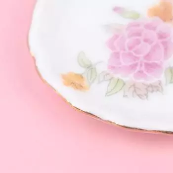 8 шт. 1/12 миниатюрный кукольный домик розовый цветочный узор фарфоровые чашки для кофе и чая керамические