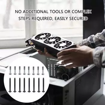 8 шт. 2/3 см винт с плоской головкой для корпуса ПК, вентилятора охлаждения видеокарты, радиатора, вентилятора водяного охлаждения, компьютерных аксессуаров A