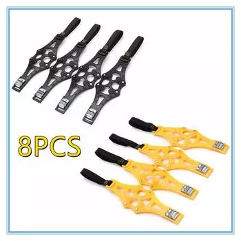 8 шт./2 комплекта автомобильных шин, зимние дорожные шины безопасности для снега, регулируемые противоскользящие защитные цепи с двойным креплением для колес TPU