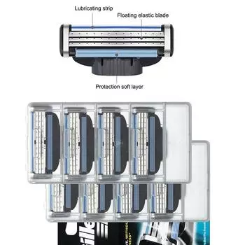 8 шт. 3-слойные лезвия для бритья кассеты для бритья лица бритвенные лезвия подходят Gillettee Mache 3 бритвенные лезвия для мужчин 8pcs