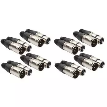 8 шт. 4 шт. 4 шт. 4 шт. Женский разъем Cannon XLR 3-контактный разъем микрофонный аудиокабель разъемы проводов