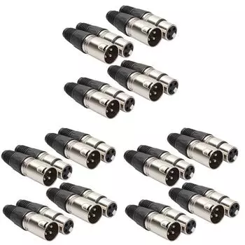 8 шт. 4 шт. 4 шт. 4 шт. Женский разъем Cannon XLR 3-контактный разъем микрофонный аудиокабель разъемы проводов