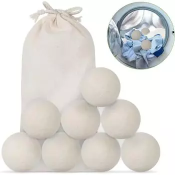 8 шт. 7,5 см шерстяные шарики для сушки, натуральный кондиционер для белья, многоразовый антистатический кондиционер для белья, шарики для стирки, аксессуары для домашней стиральной машины