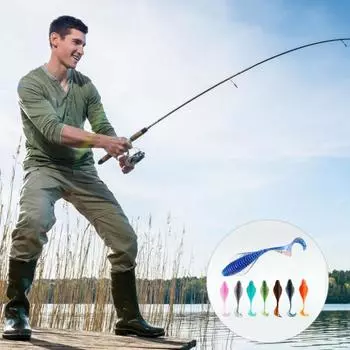 8 шт. 8 см/3,7 г мягкая приманка-червь с закрученным хвостом, цветная искусственная приманка для ловли соленой пресноводной рыбы, окуня, змееголова, форели, аксессуары для рыбалки Sets