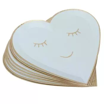 8 шт. 9 дюймов синяя симпатичная форма одноразовая бумажная тарелка для торта столовая посуда для вечеринки барбекю пикника