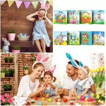 8 шт. Алмазная вышивка поздравительные открытки 5D DIY фестиваль складные поздравительные открытки подарки праздничные принадлежности для праздников