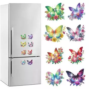8 шт. алмазная живопись магнит на холодильник наклейки на холодильник животные алмазные художественные магниты наклейки для холодильника белые доски автомобиль почтовый ящик декор BXT009