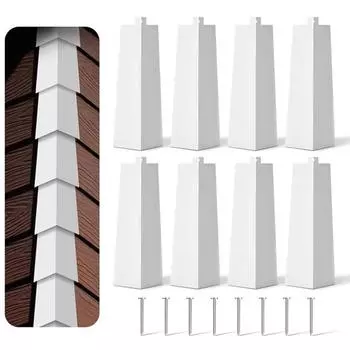 8 шт., алюминиевые уголки для сайдинга, нержавеющие, устойчивые к коррозии, высокопрочные, белого цвета, гладкий сайдинг, алюминиевые угловые накладки, угловые заглушки белый