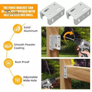 8 шт. алюминиевых кронштейнов для ограждения, стабильное соединение, нержавеющая порошковая поверхность, прочные металлические кронштейны для ограждения, замена Sets