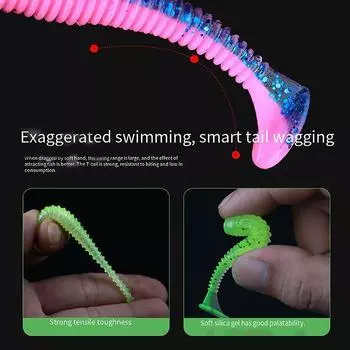 8 шт. Aohu Long Casting Road Runner 7,5 см3,65G Винт с Т-образным хвостом Road Runner Мягкая червь для рыбалки Поддельная приманка Рыболовные снасти Аксессуары Sof