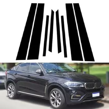 8 шт. автомобильная дверь, окно, колонка, BC, стойка, накладка, наклейка, крышка для BMW X6/F16 2015-2019, глянцевый черный, автозапчасти
