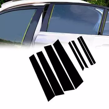 8 шт. автомобильные стойки, накладки на окна и двери, наклейки, глянцевые черные внешние аксессуары для литья для Honda Civic 2012-2015