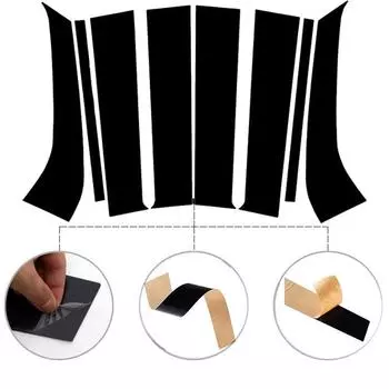 8 шт. автомобильных стоек, окон, дверей, глянцевых черных пианино, наклеек, накладок, наружных деталей, подходят для Ford Everest 2023-2024