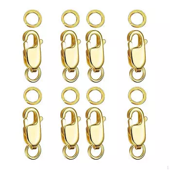 8 шт., аксессуары с застежкой в виде когтя омара, браслет ручной работы, металлический изысканный разъем с закрытым серебряный