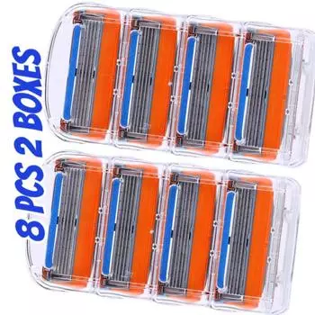 8 шт. безопасная бритва Gillettee прямая бритва для мужчин бритвенный станок с лезвиями кассеты для бритья бороды бритвенные лезвия