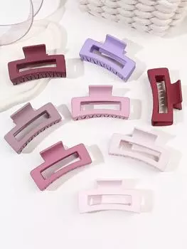 8 шт. Большие заколки-крабы для волос 3,4 Нескользящие Квадратные Матовые для Женщин Девушек, Сильно фиксирующие Заколки-бананы для Густых Тонких Волос All yards