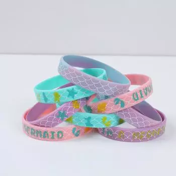 8 шт. браслеты из силикона в виде русалки, сувениры на день рождения, наполнитель для сумок для девочек и мальчиков, подводный браслет, школьные награды, подарки