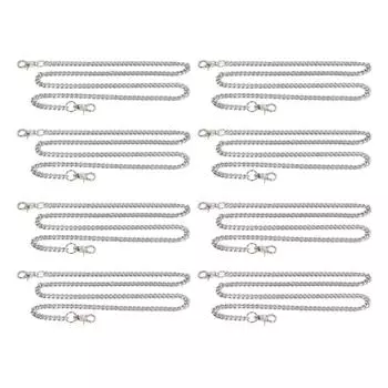 8 шт. Цепочка панцирного плетения с 6-сторонней фрезерованной серебряной круглой пряжкой 1 метр декоративная цепочка панцирного плетения для ювелирных изделий