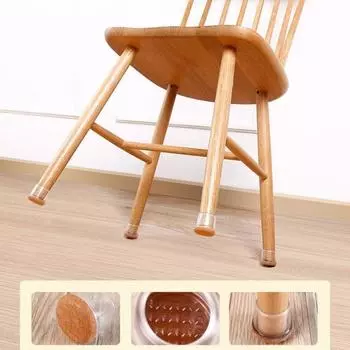 8 шт., чехол для ног стула, защита для пола с войлочной накладкой, прозрачное шумоподавление, защита от царапин, круглая квадратная деревянная плитка, комплект чехлов для ножек мебели S