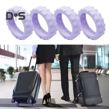 8 шт. Чехол на колесики для багажа, толстый, снижает шум, защищает колесики от царапин, нескользящий, износостойкий, водонепроницаемый чехол для колес S розовый
