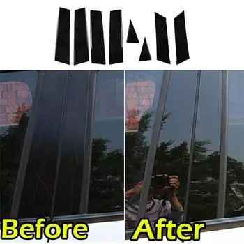 8 шт. черные накладки на стойки B, накладки на окна и двери, подходят для Nissan Altima 2013-2018