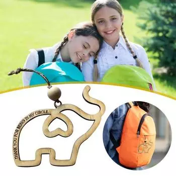 8 шт. Деревянный кулон в виде слона Спасибо за то, что вы в моем кругу Украшения в виде слона с карточками с историями Дружба Украшения для сестричества Подарок для 8pcs