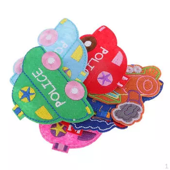 8 шт. Детские нашивки на одежду с изображением машин, переводные наклейки, вышитые аппликации с термонаклейками