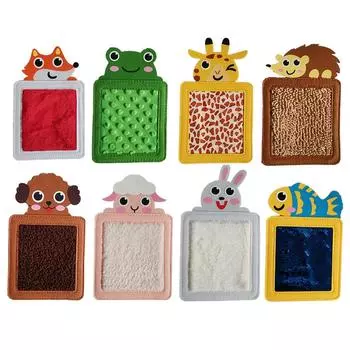 8 шт. Детский сенсорный коврик с животными Сенсорный коврик Животный мех Тактильный сенсорный коврик One Size