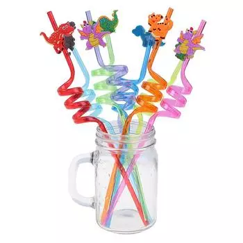 8 шт. динозавр пластиковые соломинки для питья барные соломинки для детей день рождения декор