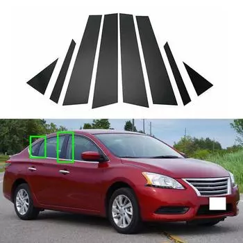 8 шт. для Nissan Sentra 2013-2018 автомобиля, оконные, дверные стойки, наклейки, отделка BC, украшение на панель колонны