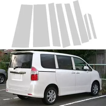 8 шт. для Toyota Noah Voxy R70 2008-2013 Накладки на стойки, Молдинги окон, Наклейки на стойки B и C, Аксессуары, Стайлинг