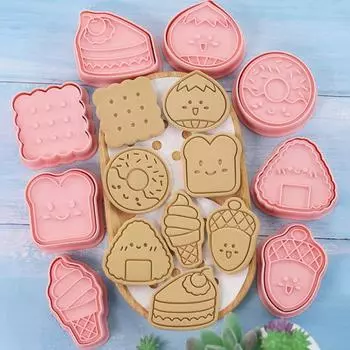8 шт., форма для печенья, рождественская мультяшная форма для печенья, милые изысканные формочки для печенья «сделай сам», для домашнего фестиваля 8pcs