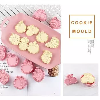 8 шт. Форма для тиснения печенья с фруктами 3D глазурь помадка пластиковая пресс-форма для печенья