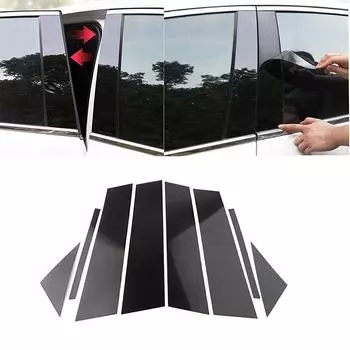 8 шт. глянцевые черные наклейки на стойки автомобиля, пригодные для Mazda 3 Axela 2019-2023