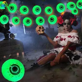 8 шт. Хэллоуин глазное яблоко светящиеся солнечные огни светлячки солнечный сад газон светильник уличный качающийся свет для украшения двора дорожки 1PC
