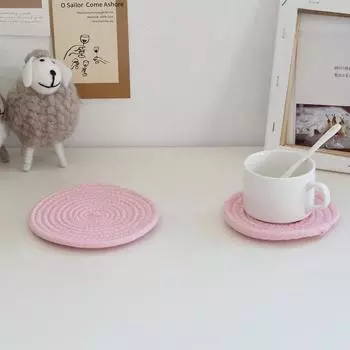 8 шт. хлопчатобумажные тканые подставки под напитки впитывающие подставки для журнального столика плетеные подставки 8pcs вино красного