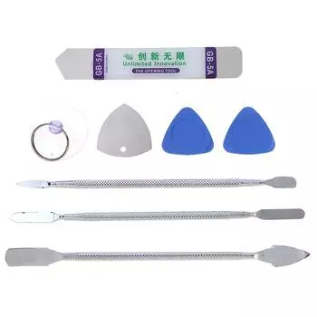 8 шт., инструмент для ремонта телефона, металлический инструмент для открывания мобильного телефона, разборный лом, стальной рычаг 8 pcs серебряный