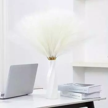 8 шт. искусственная пампасная трава высотой 21,6 дюйма, цветочные большие искусственные помпезные травяные ветки, растения для напольной вазы, наполнитель для домашнего декора в стиле бохо One Size бежевый