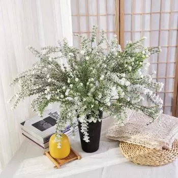 8 шт. искусственные цветы Babys Breath, искусственные растения, белые гипсофилы, искусственные цветы, зеленые стебли для свадебного цветочного декора для вечеринки 8 Pcs белый